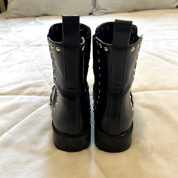 Azalea Wang Black Boots with Gold Studs - Picture 3 of 6